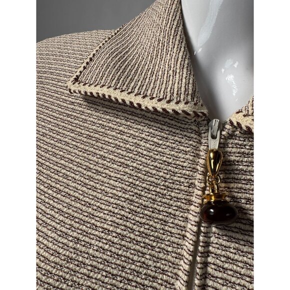 St. John Collection By Marie Gold Beige Textured Knit Skirt Suit Set Size 4 With - Picture 9 of 16